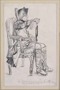 Wachsfigur Friedrich II. (von Schadow ergänzte Figur) für die Königliche Kunstkammer von Adolph Menzel
