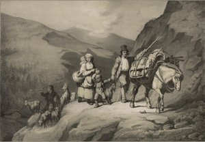 Illustration aus dem Buch Norge fremstillet i Tegninger von P.Chr. Asbjørnsen, veröffentlicht von Chr. Tønsberg (Norwegen, 1848) von Adolph Tidemand