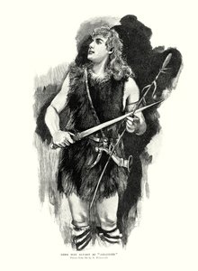 Deutscher Tenor Max Alvary als Siegfried in Richard Wagners Oper Die Walküre im Royal Opera House, Covent Garden, London (Lithografie)