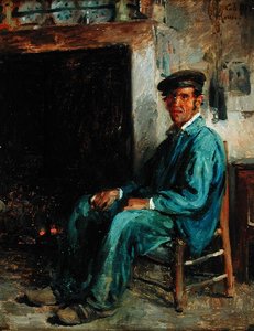 Ein Bauer vor einem Herd, 1859