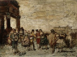 Party in Spanien Gemälde von Adolphe Monticelli (1824-1886) Dim 36,5x48 cm Musée Grobet-Labadie