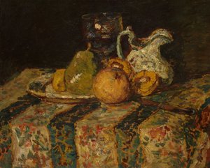 Stillleben mit Obst und Weinkrug