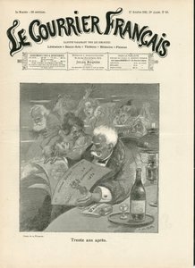 Titelblatt von „Le Courrier français“, Nummer 43, Satirisch in Schwarz-Weiß