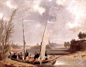 Louis-Philippe und seine Familie in einem Boot in Neuilly