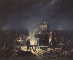 Napoleons Biwak auf dem Schlachtfeld von Wagram in der Nacht vom 5. auf den 6. Juli 1809 von Adolphe Roehn