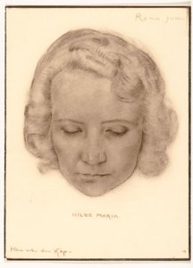 Fotoreproduktion eines Porträts von Hilde Maria von Han van der Kop von Adriaan Bijl (attributed to)