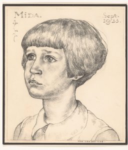 Fotoreproduktion eines Porträts von Mida durch Han van der Kop von Adriaan Bijl (attributed to)