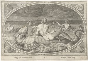 Acis auf einem Fisch