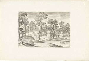 Landschaft mit den Emmausjüngern von Adriaen Collaert