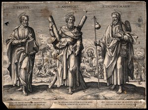 Der Apostel Petrus, der Apostel Andreas und Jakobus der Ältere von Adriaen Collaert