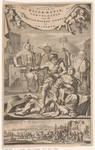 Titelblatt für: E. Benoist, Historie der Reformierten Kirchen von Frankreich, 1696 von Adriaen Haelwegh