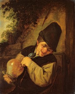 Ein Bauer mit einem Krug und einer Pfeife, ca. 1650-55