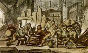 Der Bauernmusiker in einer Dorfschenke von Adriaen Jansz. van Ostade