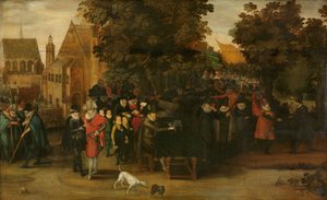 Satirische Darstellung der niederländischen Politik um 1619 von Adriaen Pietersz van de Venne (follower of)