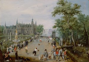 Jeu de Paume vor einem Landpalast, ca. 1614