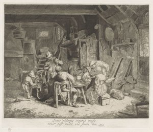 Bauern bei einer Mahlzeit in einem Gasthaus von Adriaen van Ostade