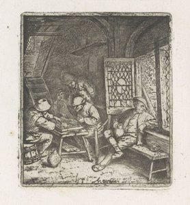Bauerninterieur mit Tric-Trac-Spielern