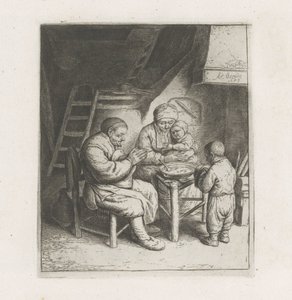 Familie betet vor dem Essen