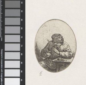Mann zündet seine Pfeife an von Adriaen van Ostade