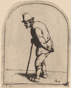 Bauer mit krummem Rücken