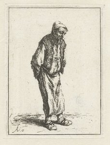 Stehender Bauer mit den Händen auf dem Rücken von Adriaen van Ostade