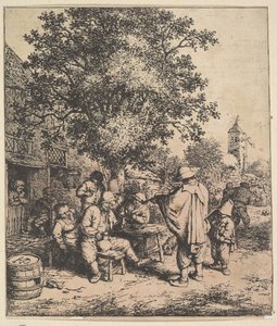 Geiger und kleiner Drehorgelspieler, 1610-85 von Adriaen van Ostade