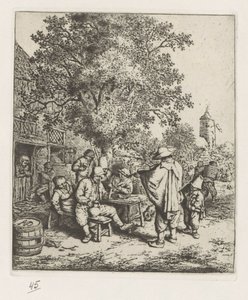 Geigenspieler und ein junger Drehleierspieler von Adriaen van Ostade
