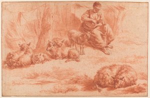 Hirtin mit Schafen von Adriaen van de Velde