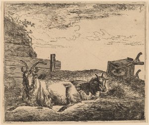 Liegende Ziegen von Adriaen van de Velde
