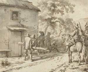 Soldaten erzwingen eine Tür, 1669 von Adriaen van de Velde