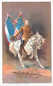 Buffalo Bill reitet ein weißes Pferd