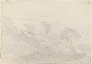 Die Sabiner Hügel und Rocca Santo Stefano von Civitella aus gesehen von Adrian Ludwig Richter