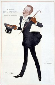 Karikatur von Graf Boni de Castellane - Illustration von Adrien Barrère in „Fantasio“