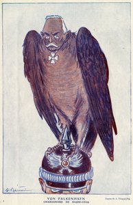 Karikatur des deutschen Generals Erich von Falkenhayn (1861-1922) (Unteres Gericht Charognard) in „Fantasio“ 1916 - Illustration von Adrien Barrère (1877-1931) von Adrien Barrere