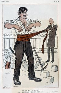 Karikatur von Pierre Laval, der starke Sozialist - Illustration von Adrien Barrere in „Fantasio“ vom 01.09.1925 von Adrien Barrere