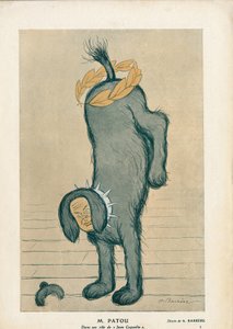 Charakter des Stücks „Chantecler“ von Edmond Rostand Jean Coquelin in der Rolle des Hundes Patou - Fantasio von Adrien Barrere