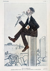 Charles Maurras, französischer Politiker und Schriftsteller (1868-1952), stellvertretender Direktor der Orléans-Kampagne - Illustration von Adrien Barrère (1877-1931) in „Fantasio“ vom 15.05.1923 von Adrien Barrere