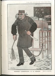 Illustration von A Barrere (1874-1931) in „Fantasio“, 01/05/16 - Georges Clemenceau, genannt La Grogne - Krieg von 14-18, Zensur - Clemenceau George von Adrien Barrere