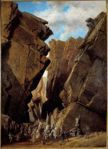 Französische Kolonisation Algeriens: Der Durchgang des Eisernen Tores in Algerien am 28.10.1839