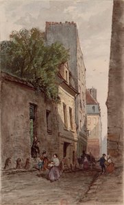 Haus des Diakons François de Pâris (1690-1727), Paris, rue des Bourguignons (heutiger Boulevard de Port-Royal). Zeichnung von Adrien Dauzats (1804-1868) von Adrien Dauzats