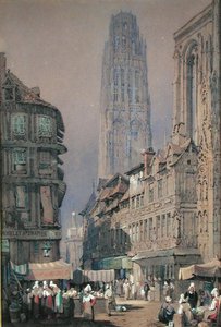 Markt am Fuße des Tour de Beurre, Rouen
