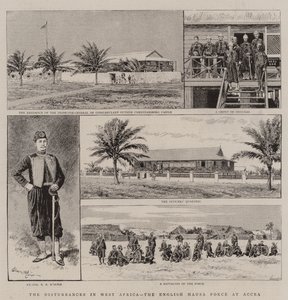 Die Unruhen in Westafrika, die englische Hausa-Truppe in Accra von Adrien Emmanuel Marie