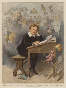 Der Ferienbrief aus der Schule, der Traum eines Jungen vom kommenden Weihnachten