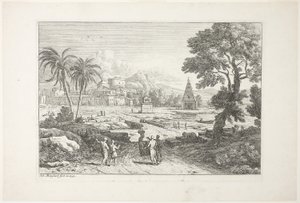 Landschaft mit zwei Palmen von Adrien Manglard