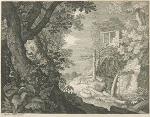 Trinkende Männer in einer Herberge von Egidius  Sadeler (II)
