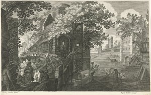 Gondeln auf einem Kanal von Egidius  Sadeler (II)