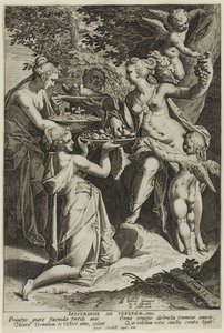 Venus empfängt Geschenke von Aegidius Sadeler II