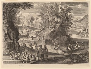 Mai und Juni von Aegidius Sadeler II after Paul Bril