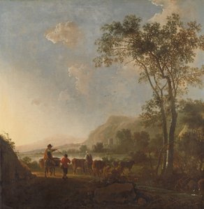 Landschaft mit Hirten und Vieh von Aelbert Cuyp (follower of)
