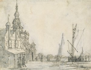 Blick auf die Groothoofdspoort von Nordosten, Dordrecht, 1618